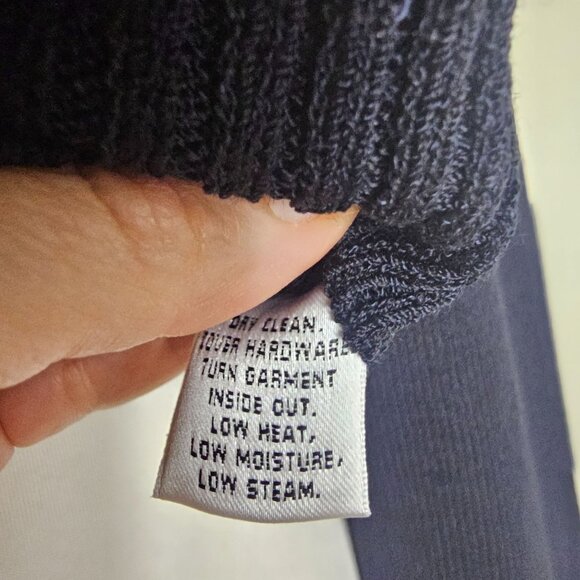 St. John Santana Knit Black Cardigan Sweater L Houndstooth Shimmer Trim Formal - Picture 9 of 12